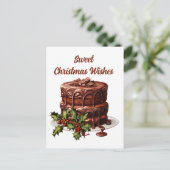 Waterverf Christmas chocoladetaart tekst toevoegen Feestdagenkaart (Staand voorkant)