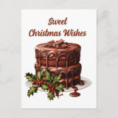 Waterverf Christmas chocoladetaart tekst toevoegen Feestdagenkaart (Voorkant)