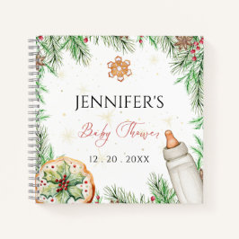 Waterverf Christmas Cookie Baby shower Guestbook Notitieboek