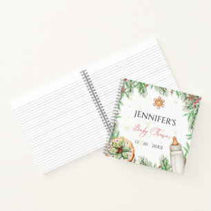 Waterverf Christmas Cookie Baby shower Guestbook Notitieboek