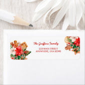 Waterverf Christmas Cookie Retouradreslabel Etiket (Insitu)