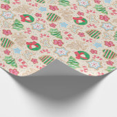 Waterverf Christmas Cookies Wrapping Paper Cadeaupapier (Hoek)