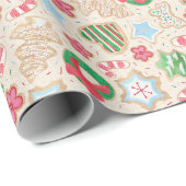 Waterverf Christmas Cookies Wrapping Paper Cadeaupapier (Rol Hoek)