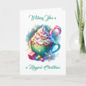  Waterverf Christmas Cup van Hot Cacao Kaart (Voorkant)