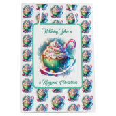  Waterverf Christmas Cup van Hot Cacao Medium Cadeauzakje (Voorkant)