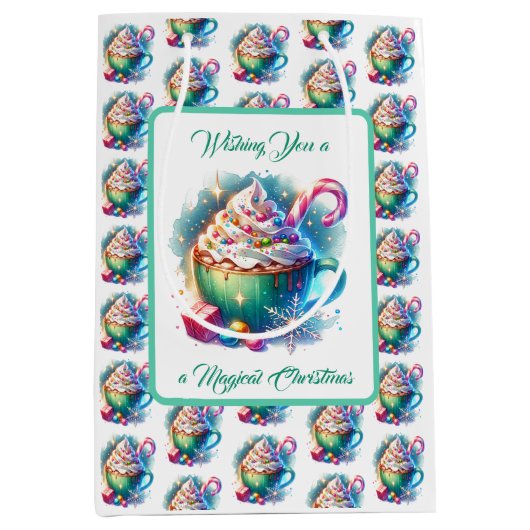  Waterverf Christmas Cup van Hot Cacao Medium Cadeauzakje (Voorkant)