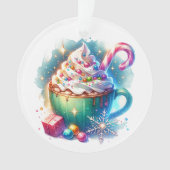  Waterverf Christmas Cup van Hot Cacao Ornament (voorkant)