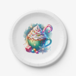  Waterverf Christmas Cup van Hot Cacao Papieren Bordje