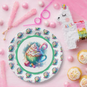  Waterverf Christmas Cup van Hot Cacao Papieren Bordje (Feest)