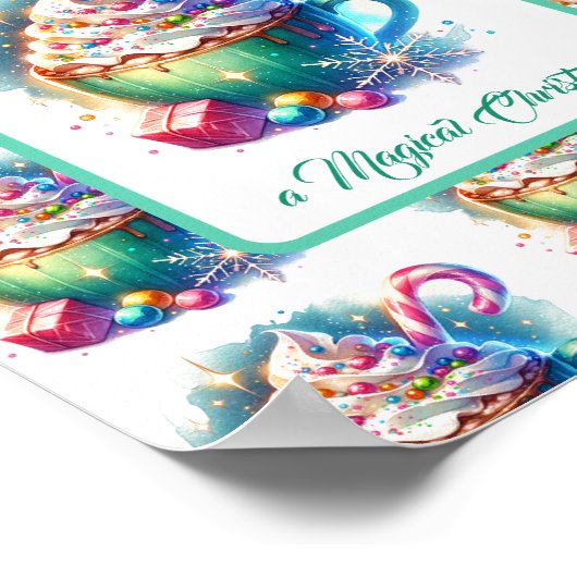 Waterverf Christmas Cup van Hot Cacao Poster (Hoek)