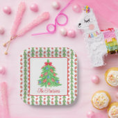 Waterverf Christmas Football Tree Gift Papieren Bordje (Feest)