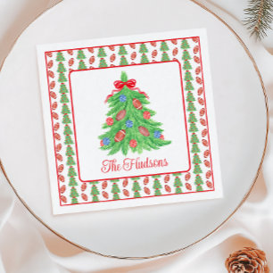 Waterverf Christmas Football Tree Gift Servet