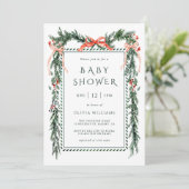 Waterverf Christmas Garland Baby shower Kaart (Staand voorkant)