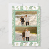 Waterverf Christmas Garland stocking drie foto's Feestdagenkaart (Achterkant)