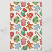 Waterverf Christmas Gingerbread House Cookies Briefpapier (Achterkant)
