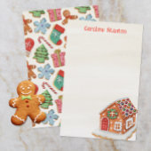 Waterverf Christmas Gingerbread House Cookies Briefpapier
