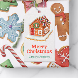 Waterverf Christmas Gingerbread House Cookies Cadeaulabel