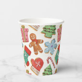 Waterverf Christmas Gingerbread House Cookies Papieren Bekers (Achterkant)