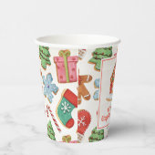Waterverf Christmas Gingerbread House Cookies Papieren Bekers (Rechts)