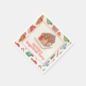 Waterverf Christmas Gingerbread House Cookies Servet (Hoek)