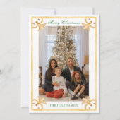 Waterverf Christmas Gold Grandmillennial Foto Feestdagenkaart (Voorkant)