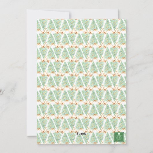 Waterverf Christmas Gold Grandmillennial Foto Feestdagenkaart (Achterkant)