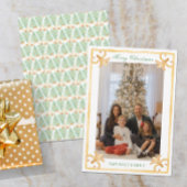 Waterverf Christmas Gold Grandmillennial Foto Feestdagenkaart