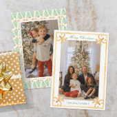 Waterverf Christmas Gold Grandmillennial Foto Feestdagenkaart