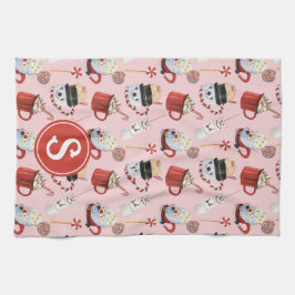 Waterverf Christmas Hot Chocolate Cocoa Monogram Theedoek