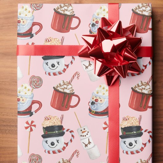 Waterverf Christmas Hot Cocoa Chocolate Cadeaupapier