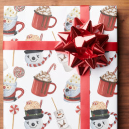 Waterverf Christmas Hot Cocoa Chocolate Cadeaupapier