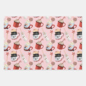 Waterverf Christmas Hot Cocoa Chocolate Inpakpapier Vel (Voorkant)