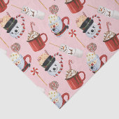 Waterverf Christmas Hot Cocoa Chocolate Tissuepapier (Detail)