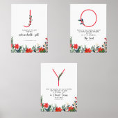 Waterverf Christmas Joy poster set van 3 (Voorkant)