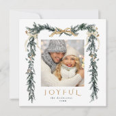 Waterverf Christmas Lijst 2 Photo Square Feestdagenkaart (Voorkant)