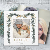 Waterverf Christmas Lijst 2 Photo Square Feestdagenkaart