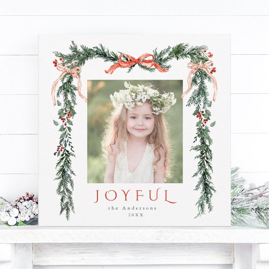 Waterverf Christmas Lijst Photo Square Feestdagenkaart