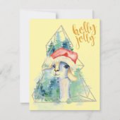Waterverf Christmas Llama - Kerst Kaart (Voorkant)