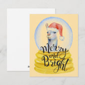 Waterverf Christmas Llama - Kerst Kaart (Voorkant / Achterkant)