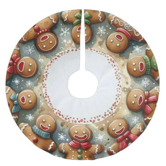 Waterverf Christmas Motif Vakantie Gingerbread Her Kerstboom Rok (Voorkant)
