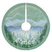 Waterverf Christmas Pines Monogram Naam Kerstboom Rok (Voorkant)