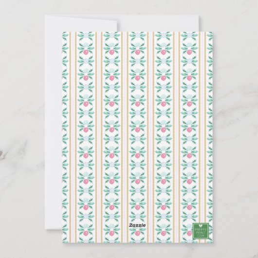 Waterverf Christmas Pink Grandmillennial Foto Feestdagenkaart (Achterkant)