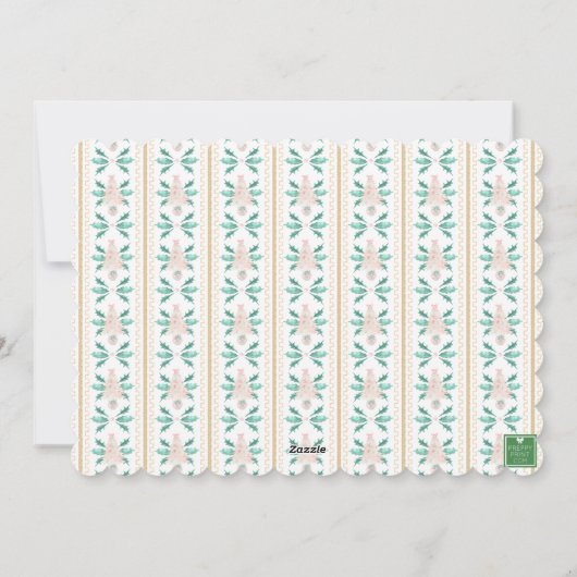 Waterverf Christmas Pink Grandmillennial Foto Feestdagenkaart (Achterkant)