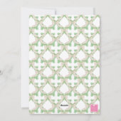 Waterverf Christmas Pink Green Bow Garland Foto Feestdagenkaart (Achterkant)