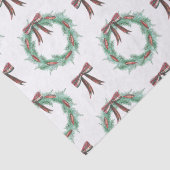 Waterverf Christmas Plaid Bow Krans Tissuepapier (Detail)