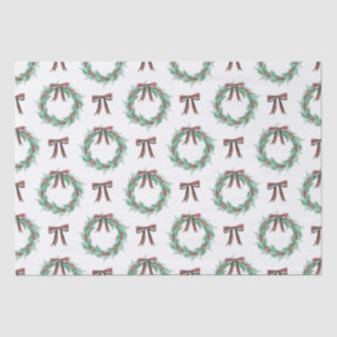 Waterverf Christmas Plaid Bow Krans Tissuepapier