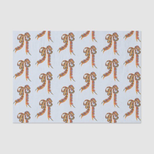 Waterverf Christmas Plaid Bows Tissuepapier (Voorkant)