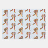 Waterverf Christmas Plaid en Stripes Bows Inpakpapier Vel (Voorkant)