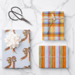 Waterverf Christmas Plaid en Stripes Bows Inpakpapier Vel<br><div class="desc">PreppyPrint.com - Vier Kerstmis in stijl! Voeg uw persoonlijke touch toe. Breng dit ontwerp ook over op de producten van uw keuze! Bezoek mijn designerwinkel,  PreppyPrint.com,  voor het coördineren van items.</div>