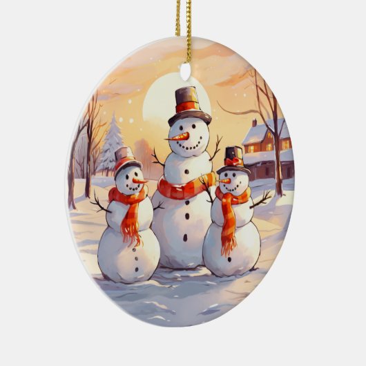 Waterverf Christmas Snowman Ornament (Rechts)